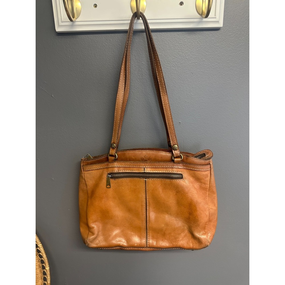 Patricia Nash Heritage Collection Poppy Tote Bag Tan Leather Shoulder Handbag